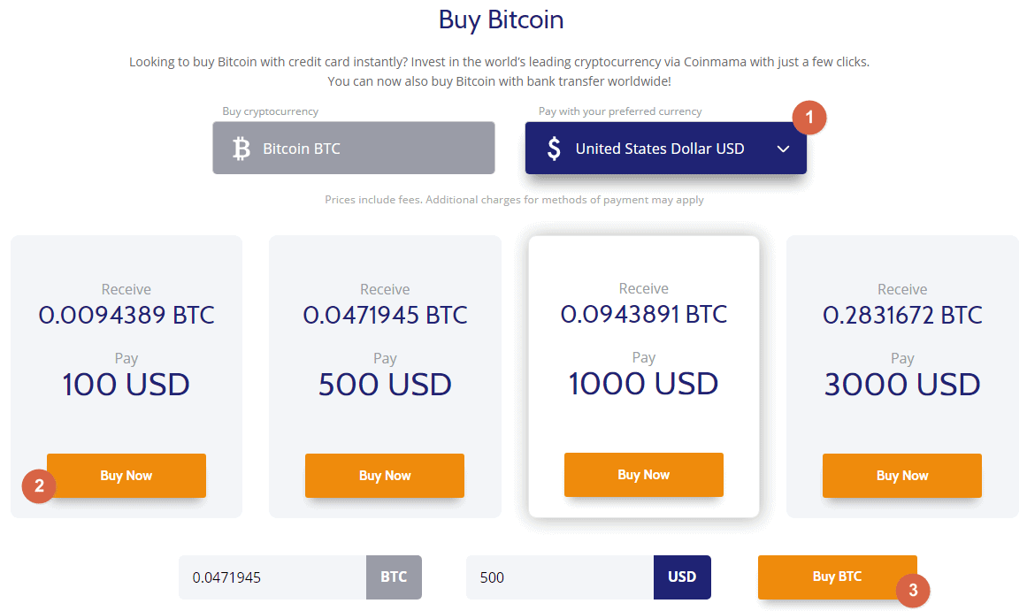 Coinmama av bitcoin med kredittkortpakker