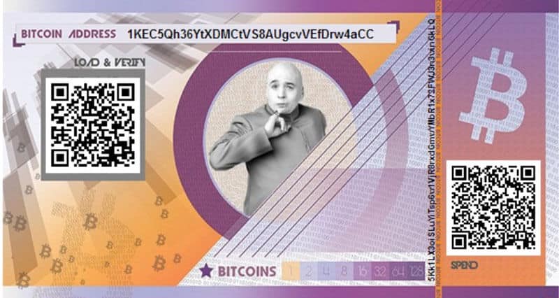 billetera de papel bitcoin