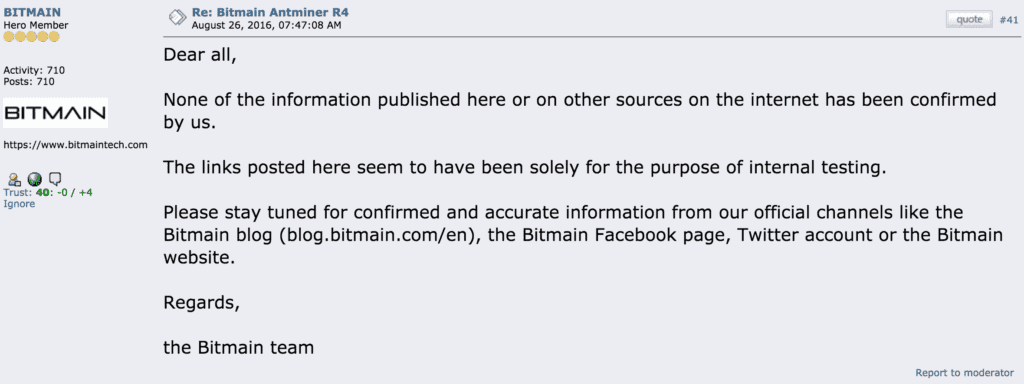 Bitmain-aankondiging bitcointalk