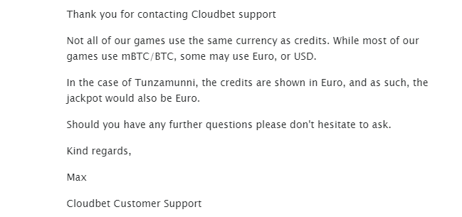 CloudBet klientu atbalsts
