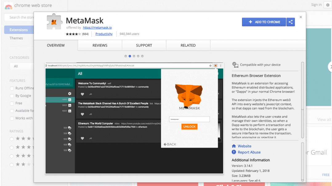 MetaMask Chrome Store