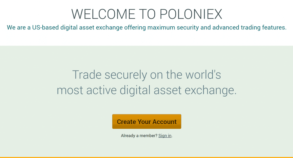 poloniex 홈페이지